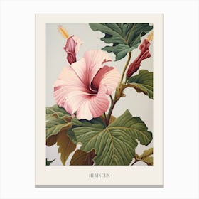 Floral Illustration Hibiscus 4 Poster Canvas Print