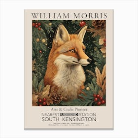 William Morris Prints Fox Portrait Christmas Gift Winter Vintage Canvas Print