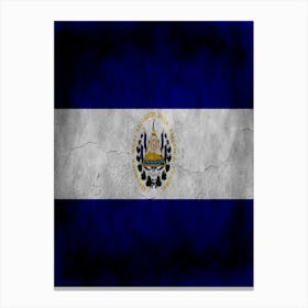 El Salvador Flag Texture Canvas Print