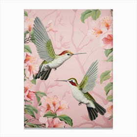 Vintage Japanese Inspired Bird Print Hummingbird 6 Canvas Print