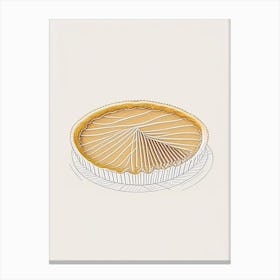 Treacle Tart Bakery Product Minimalist Line Drawing Canvas Print
