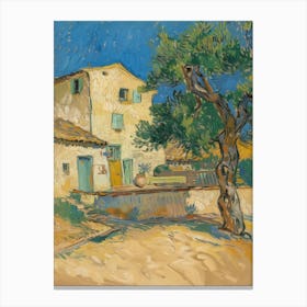 House With Olive Tree Canvas Print