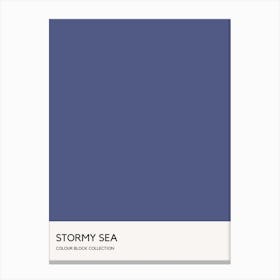 Stormy Sea Colour Block Poster Canvas Print
