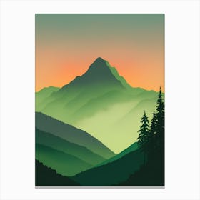 Misty Mountains Vertical Background In Green Tone 31 Canvas Print