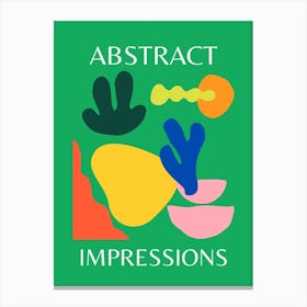 Abstract Impressions Poster 2 Green Canvas Print
