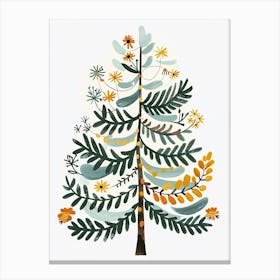 Douglas Fir Tree Illustration Flat 7 Canvas Print