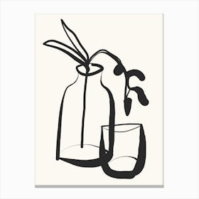 Minimal Still Life Black Canvas Print