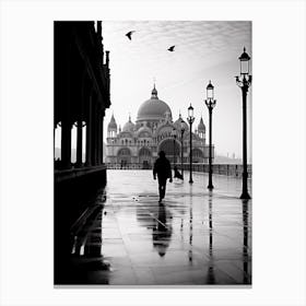 Venice, Italy,  Black And White Analogue Photography  2 Canvas Print