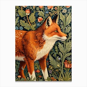 William Morris Fox In Flowers Canvas Print