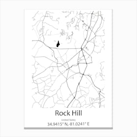 Rock Hill,United States Minimalist Map Leinwandbilder