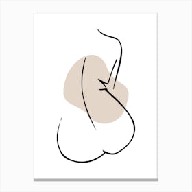 Woman'S Body - Line Art Canvas Print