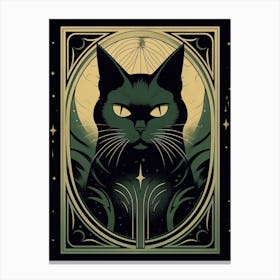 The Death, Black Cat Tarot Card 3 Canvas Print