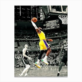 Lebron James Of The Los Angeles Lakers Dunks The Ball During The Game Against The Memphis Grizzlies Canvas Print