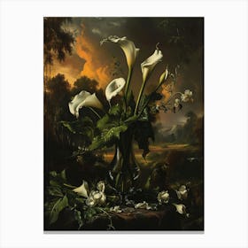 Baroque Floral Still Life Calla Lily 3 Canvas Print