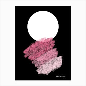 Pink Lipstick.A work of art. The moon. The colorful zigzag lines. It adds a touch of high-level art to the place. It creates psychological comfort. Reassurance in the soul.9 Canvas Print