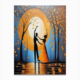 Couple Dancing In The Moonlight Canvas Print