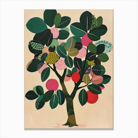 Walnut Tree Colourful Illustration 2 Canvas Print