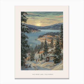 Vintage Winter Poster Big Bear Lake California 1 Canvas Print