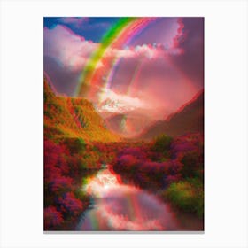 Rainbow Over The River Canvas Print