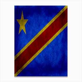 Congo Flag Texture Canvas Print