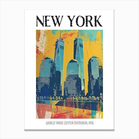 World Trade Center Memorial New York Colourful Silkscreen Illustration 4png Poster Canvas Print