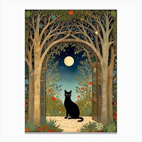 William Morris Cat In The Moonlight 5 Canvas Print