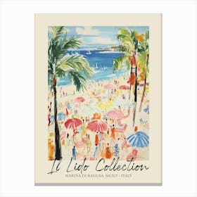 Marina Di Ragusa, Sicily   Italy Il Lido Collection Beach Club Poster 4 Canvas Print