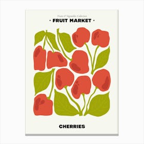 The Fruit Market Cherries Illustration Maximalist Canvas Print