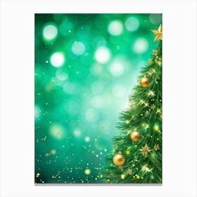 An Evergreen Christmas Tree Decorating Scene Backdrop Gracefully Adorned With Glitters Of Gold Spar (4) 1 Canvas Print