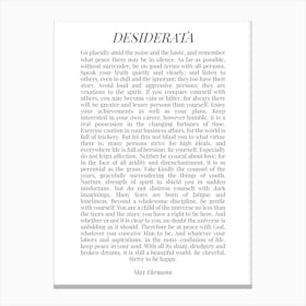 Desiderata (white tone) Canvas Print