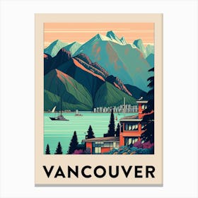 Vancouver 2 Vintage Travel Poster Canvas Print