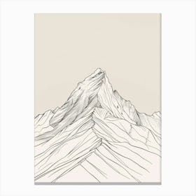 Mount Diablo Usa Color Line Drawing (2) Canvas Print