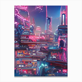 Synth City Canvas Print