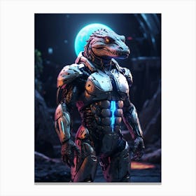 Alligator In Cyborg Body #1 Canvas Print