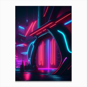 Attraction Neon Nights Space Canvas Print