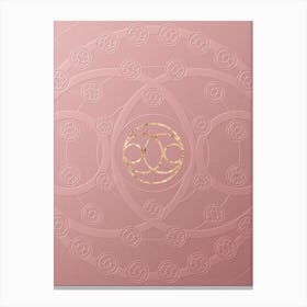 Geometric Gold Glyph on Circle Array in Pink Embossed Paper n.0028 Canvas Print