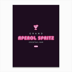 Aperol Spritz Orange & Neon - Aperol, Spritz, Aperol spritz, Cocktail, Orange, Drink Canvas Print