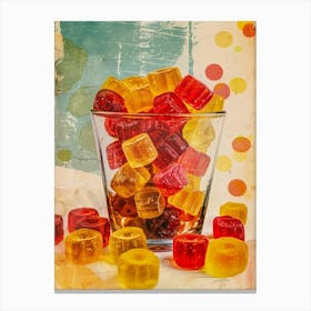 Candy Sweets Retro Collage 3 Canvas Print