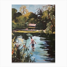 Wild Swimming At Hampstead Heath London 3 Canvas Print