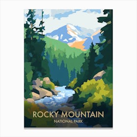 Rocky Mountain National Park Matisse Style Vintage Travel Poster 4 Canvas Print