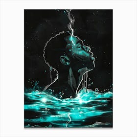 Man In The Water 3 Canvas Print