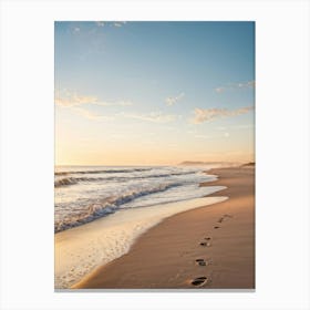 Footprints On The Beach Canvas Print