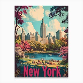 Aihrgdesign A 1970s Inspired Travel Poster For New York Canvas Print