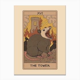 The Tower - Possum Tarot Canvas Print