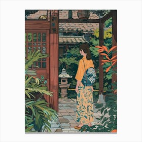 In The Garden Ryoan Ji Garden Japan 9 Canvas Print