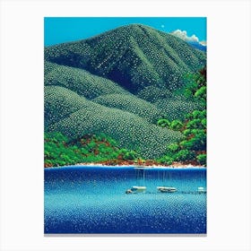 Virgin Islands Pointillism Style Tropical Destination Canvas Print