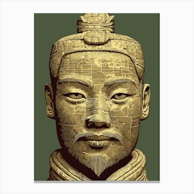 Terracotta Warrior Ancient Gold Art Canvas Print