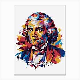 Thomas Jefferson 02 Portrait WPAP Pop Art Canvas Print