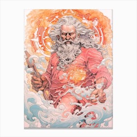  A Drawing Of Poseidon In The Style Of Neoclassical 6 Canvas Print
