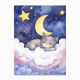 Baby Kitten 9 Sleeping In The Clouds Canvas Print